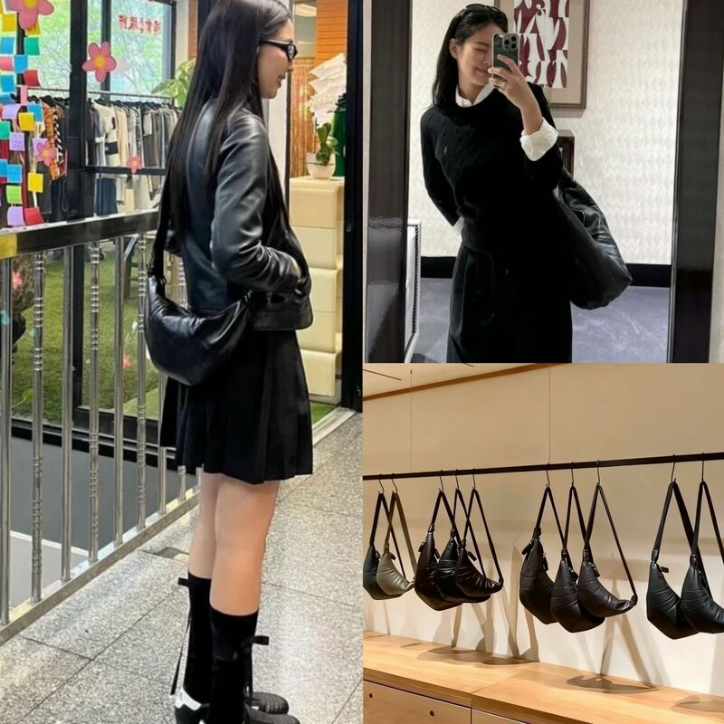 Jennie-Style Croissant Bag, Sheepskin Shoulder Crossbody Chest Bag, Niche Genuine Leather Underarm Baguette Bag, Waist Bag Jennie-Style Croissant Bag, Sheepskin Shoulder Crossbody Chest Bag, Niche Genuine Leather Underarm Baguette Bag, Waist Bag