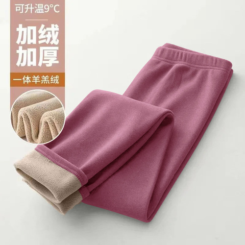 Women's winter tights with extra warm padding, suitable for outerwear, thick cotton tights with lambskin lining for warmth, high-waisted tight winter leggings for large sizes