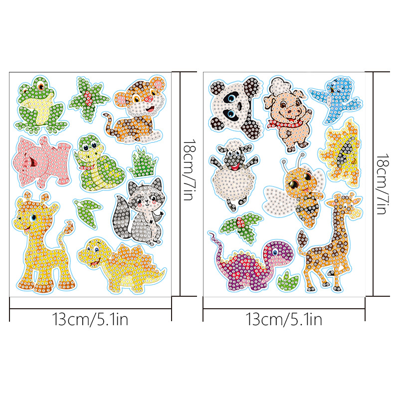 Diamante digital transfronterizo 5D dibujos animados DIY puzzle animal aleatorios pegatinas de diamante para niños decoración al por mayor