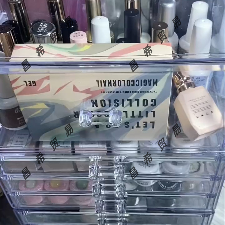 Nail Art Jewelry Box Nail Polish Glue Sequins Glitter Japanese Glue Phototherapy Glue Storage Box Acrylic Transparent Drawer Large Box