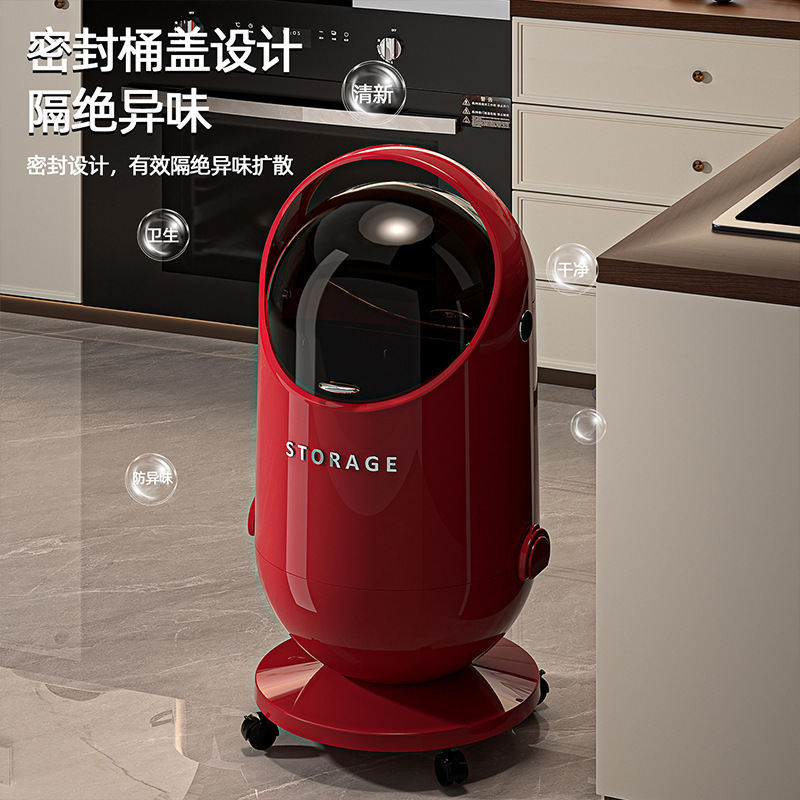Trash Can for Living Room, Large Capacity, 2025 New Model, High Aesthetic Value, with Wheels, Flip-Top Design, Suitable for Bedroom, Paper Basket, Bead Storage