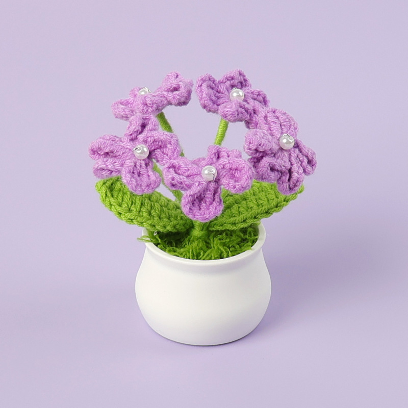完成品クロスボーダーニットウールひまわり鉢植え造花研究デスクトップ装飾品卒業子供の日の小さなギフト|undefined