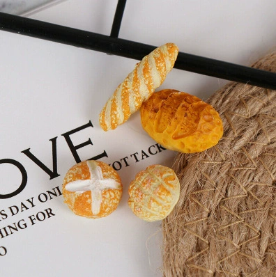 Миниатюрная модель хлеба из глины для кукольного домика, 4 предмета, имитация еды для игр