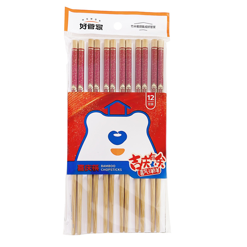 상서로운 탄소 색 젓가락 12 쌍