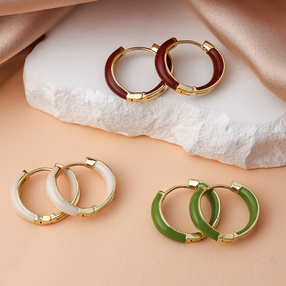 French-Style Oil Drop Earrings for Women, Niche Design, Light Luxury, Internet Celebrity Hoop Earrings, Versatile for Commuting, High-End Earrings Wholesale