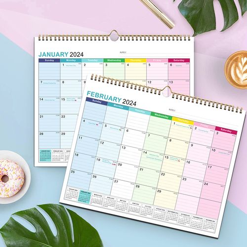 Cross-border e-commerce English wall calendar printing and production 2024 wall calendar countdown schedule notes European and American holiday calendar