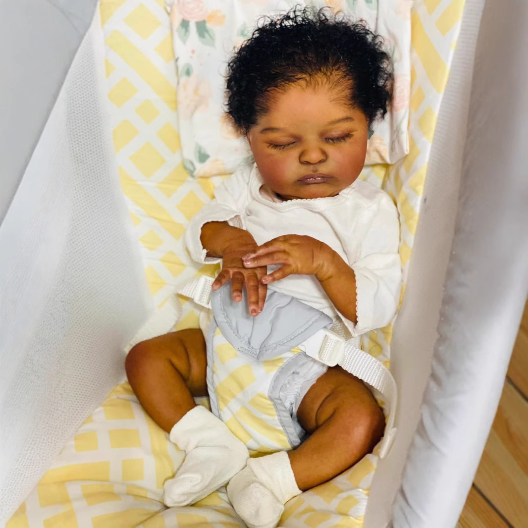 NPK 19inch mamelito blanco tono de piel oscuro Laura muñeca de simulación regalo para niños suministro de comercio electrónico transfronterizo