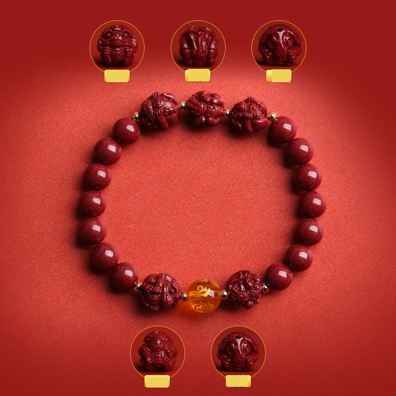 Bracciale in pelle di coniglio naturale del produttore, bracciale in cinabro viola oro a tre o sei colpi da 12 pollici per uomo e donna, per coppie._voghion.com
