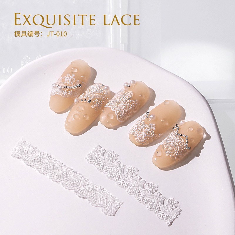 Red nueva manicura 3D en relieve silicona molde de tallado de nieve encaje bohemia mariposa molde de goteo