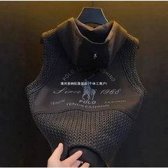 欧货轻奢2025早秋男士时尚休闲款四季麦穗百搭连帽坎肩马甲外套