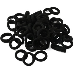 Basic 4CM5CM bottoming adult black towel ring high elastic horsetail hair ring girl temperament head rope