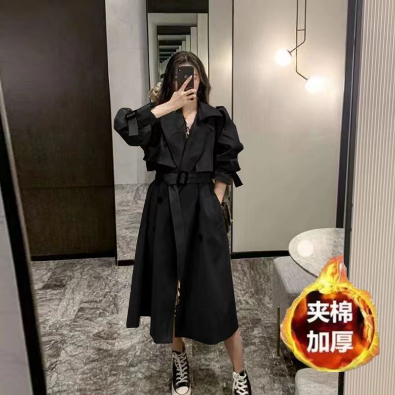 トレンチコートの女性春と秋の新型の小さい子の韓国版の中で長いタイプの洋風のファッションの流行のコートはカジュアルです。|undefined