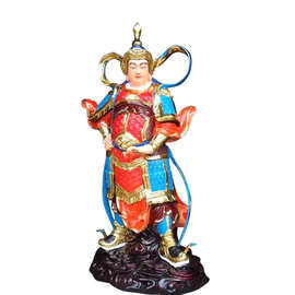 树脂玻璃钢塑像韦陀伽蓝菩萨佛像图片彩绘贴金河南佛像厂直销