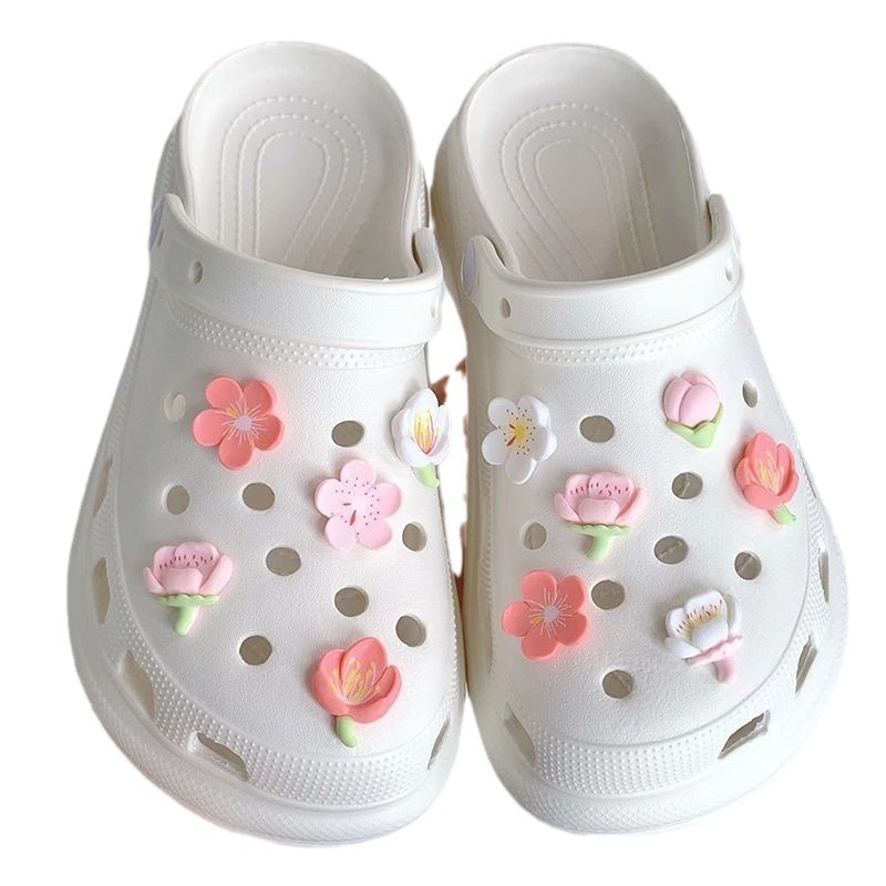 Candy color cerezo agujero accesorios de botón DIY pequeño fresco botón de decoración de la parte superior accesorios de cadena de botón de fragancia