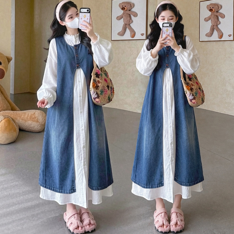 2026 Autumn/Winter New Collection: Plus-Size Maternity Dress, Puff-Sleeve Cotton Dress + Washed Denim Maternity Set 2026 Autumn/Winter New Collection: Plus-Size Maternity Dress, Puff-Sleeve Cotton Dress + Washed Denim Maternity Set