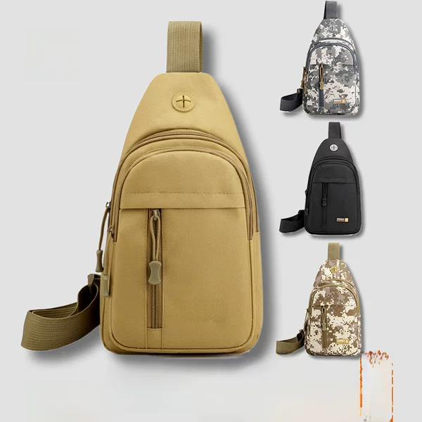 New Camouflage Chest Bag for Men, Multifunctional Crossbody Bag for Outdoor Sports, Versatile Large-Capacity Shoulder Bag, Tactical Bag for Men