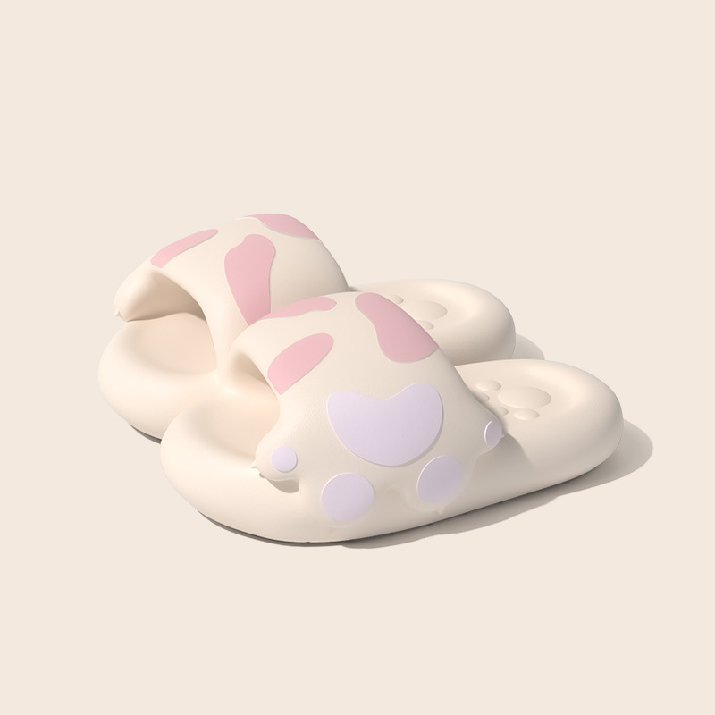Cartoon Cute Cat Paw Women's Summer Home Non-Slip Bathing Couple Slippers Parent-Child Slippers Outdoor Wear_vogvips.com