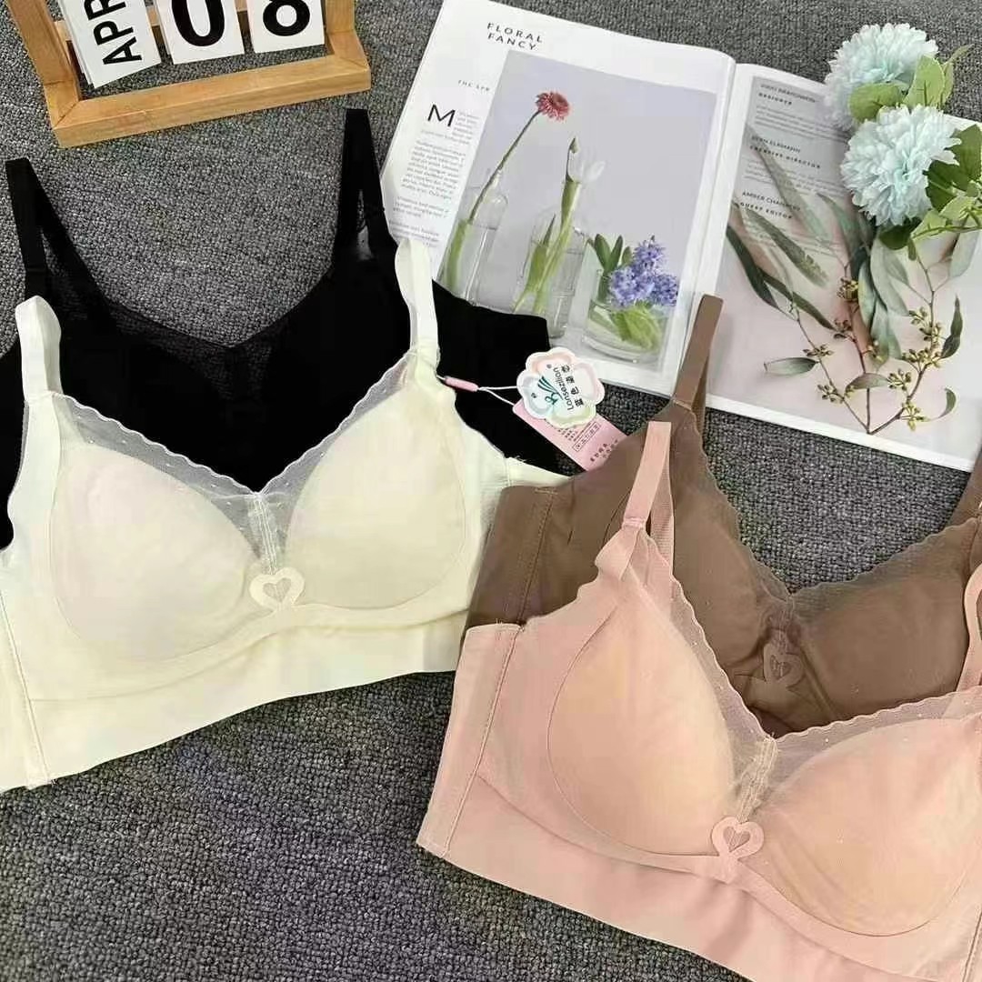 8889 nueva ropa interior de niñas simple y cómoda sin marcas de anillo de acero fijo taza transpirable reunida sujetador pieza única