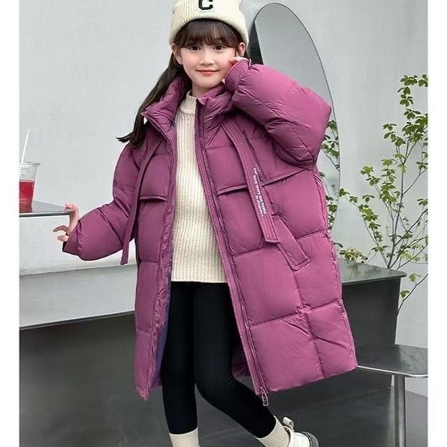 2025新生儿加厚羽绒棉服-洋气中长款双拉链棉服女童