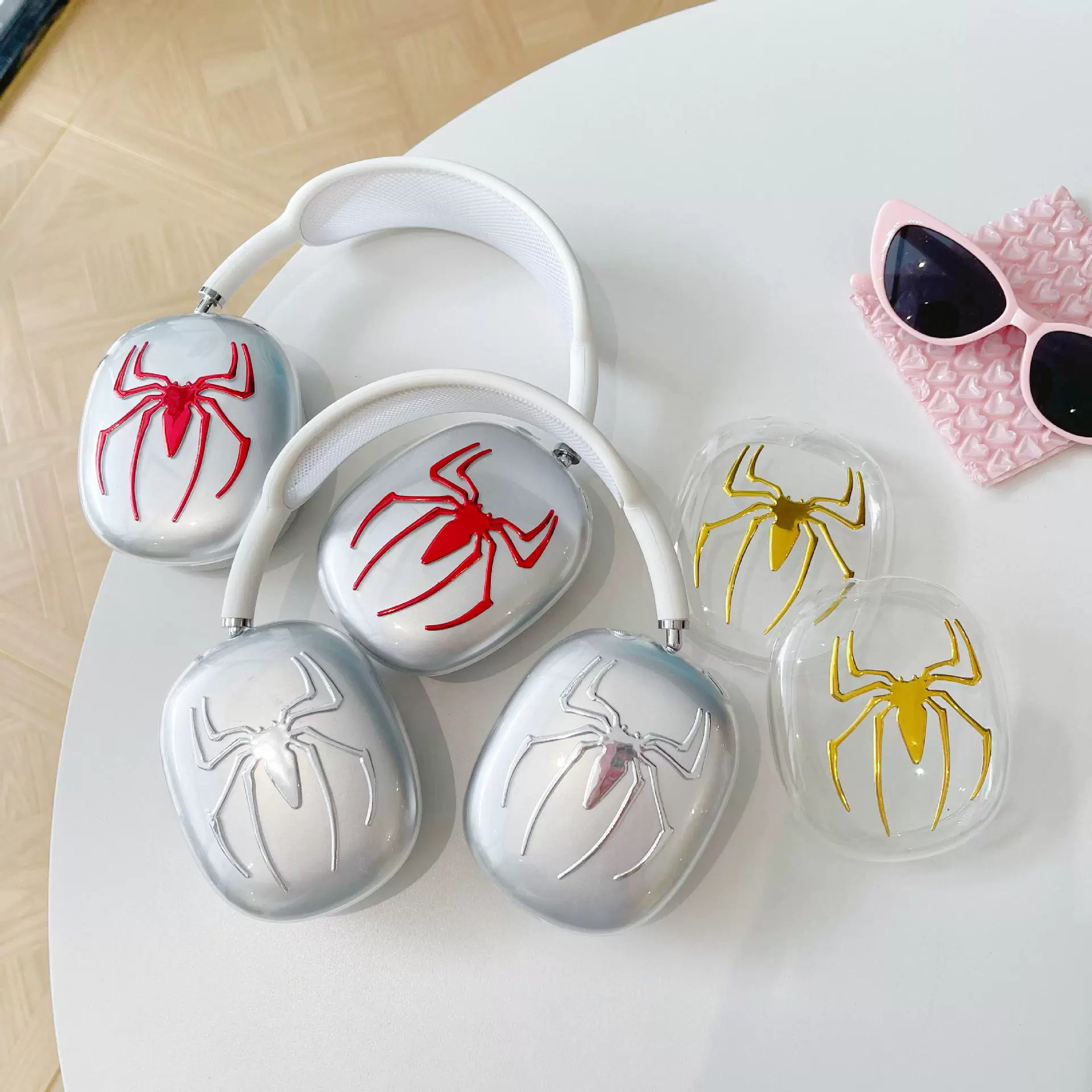Korean Style Three-Dimensional Spider Airpods Max2 Protective Set Apple Headset Ear Cap Ear Mover Earphone Case