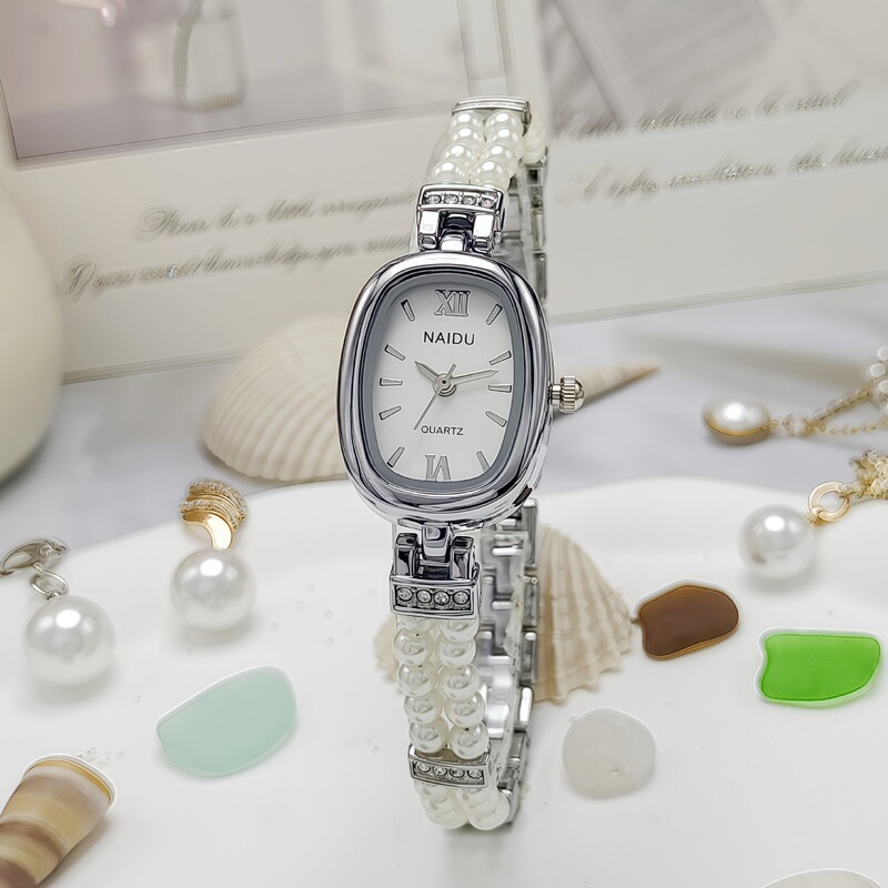 New Style Bracelet Watch with Pearl Oval Dial, Women's Watch, Simple and High-End, Niche Fashion, Cross-Border Hot Item