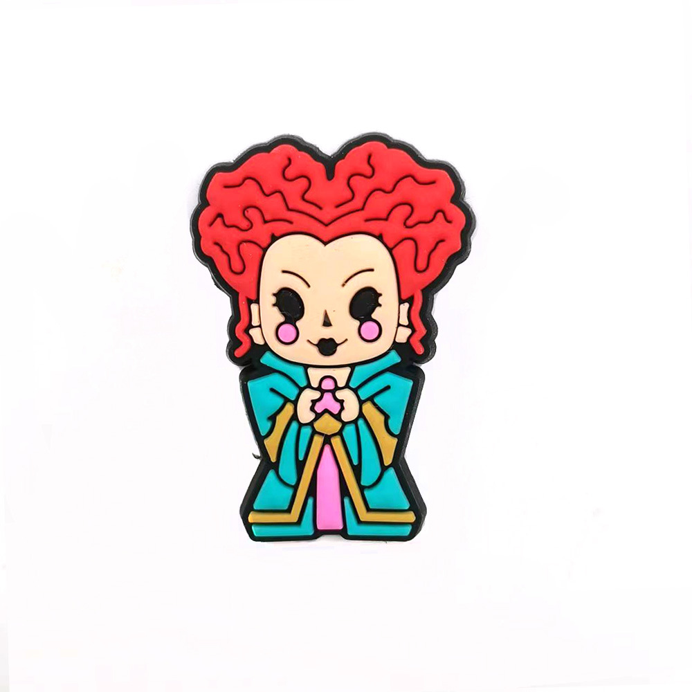 Bruja serie zapatos flor zapato hebilla PVC goma suave dibujos animados hebilla decorativa agujero zapatos pulsera con zapatos de jardín Accesorios