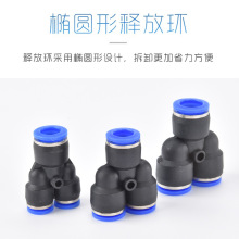 PU气动气管快速接头PV三通快插快接快接头气接头汽管接10厘直通PG