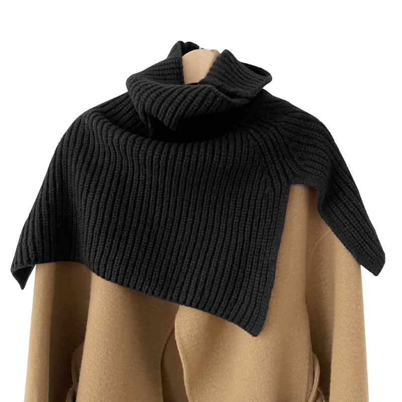 Otoño y invierno coreano de color sólido abrigado chaqueta caliente turban de cuello alto suéter de bifurcación abrigado chaleco de lana de punto chaqueta