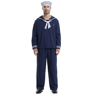 Halloween Costume Export Style Sailor Suit Role-Playing Uniform Stage Performance Nautical Costume Pilot