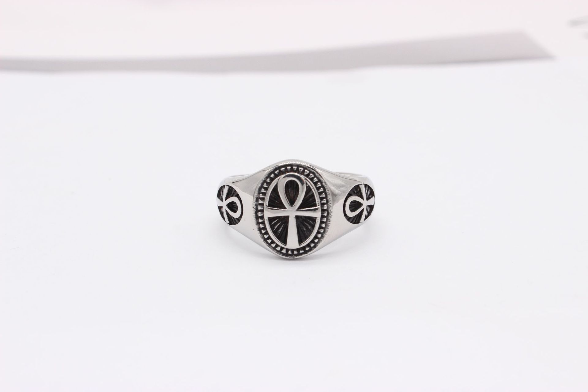 1 Piece Quantity Retro Cross 304 Stainless Steel 18K Gold Plated Men's Rings