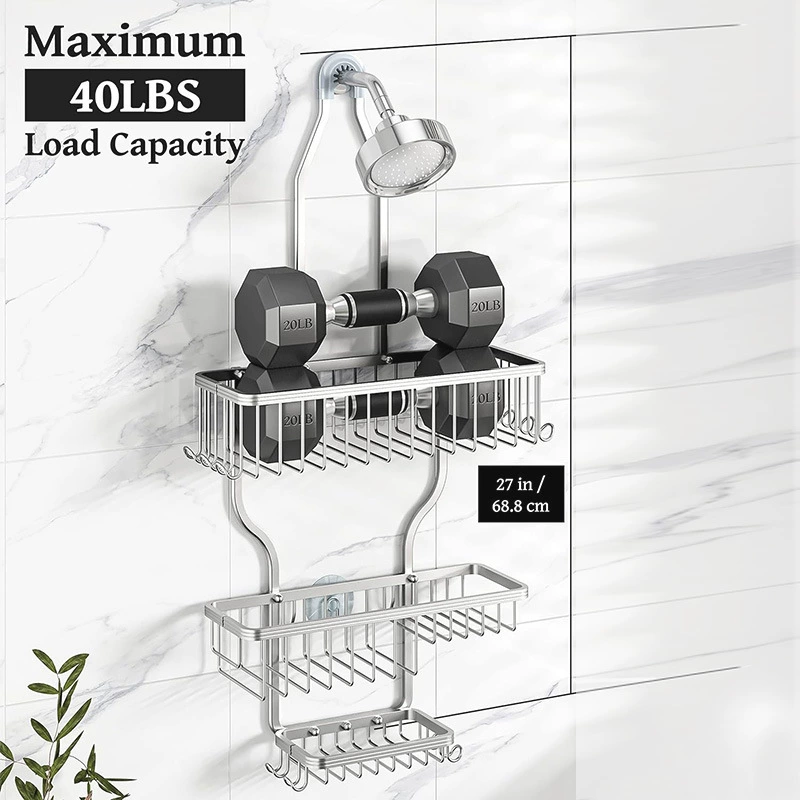 Amazon Bathroom Shower Storage Rack Hanging Rack Shower Storage Rack Aluminum Shower Head Rack Shower Rack with Soap Basket