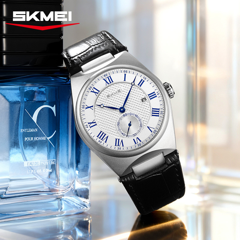 Momentos de belleza simple y alta sensación de reloj de hombre correa de negocios impermeable calendario reloj de cuarzo comercio exterior transfronterizo al por mayor