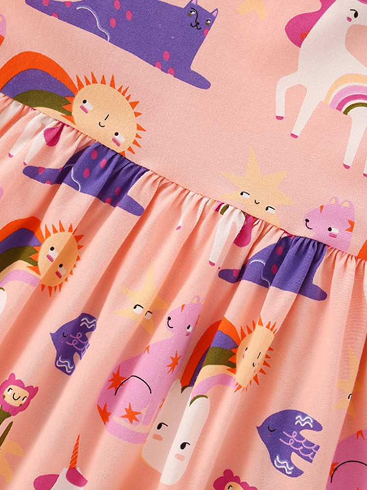 Malwee niñas vestido de verano nuevo europeo y americano los niños casual manga corta estilo occidental niña grupo ropa