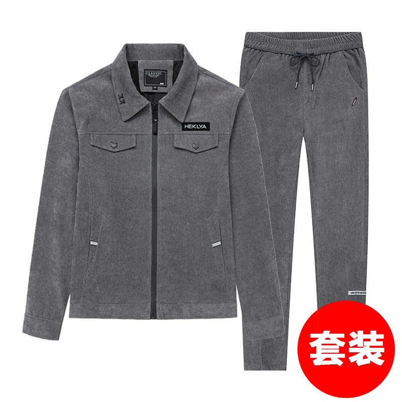 Lapel Jacket 2025 New Spring and Autum Simple Workwear Versatile Loose Casual Top Men's Corduroy Pure