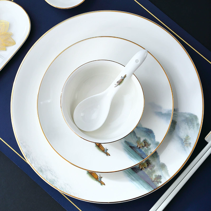 Tableware for hotel, set, Chinese style, 4 piece set