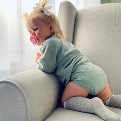 2024外貿嬰兒華夫格套裝女寶寶北歐風嬰童衣服a類衛衣短褲兩件套