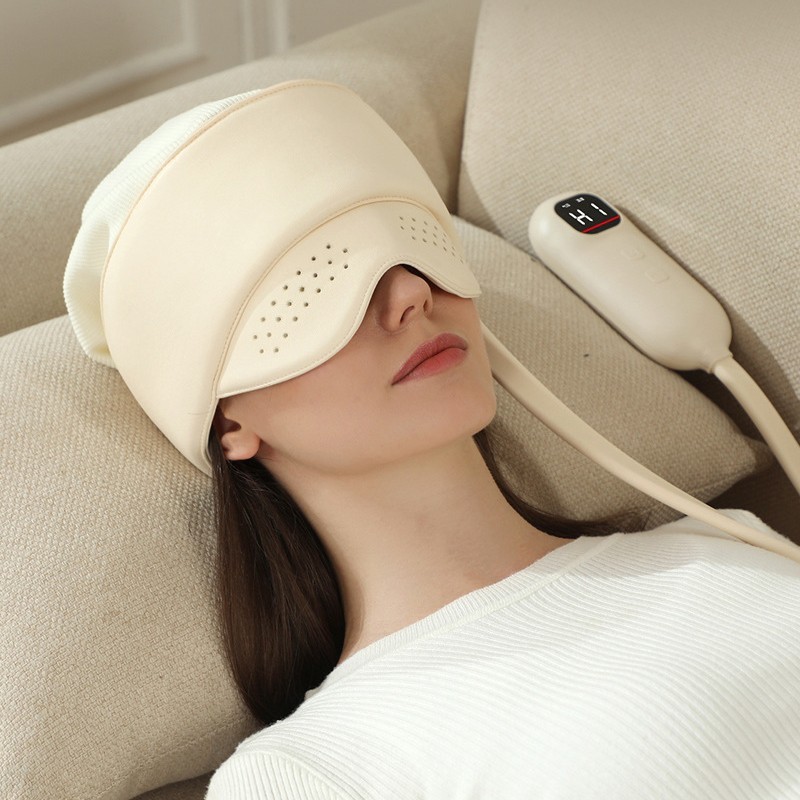 頭と目のマッサージ器、加熱式ポータブル睡眠器具、エアバッグ温湿布アイマスク、充電式マッサージ目の保護具、ストレス軽減|undefined