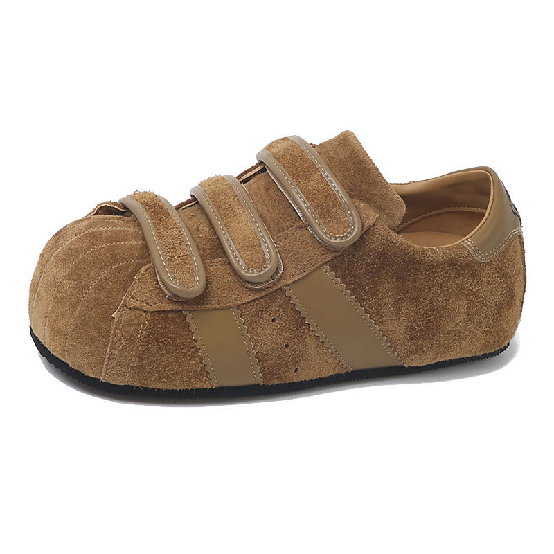 Retro Velcro en la altura de los zapatos de entrenamiento de cabeza grande, feos y lindos, 2025 primavera y otoño nuevos zapatos casuales de moda para mujeres