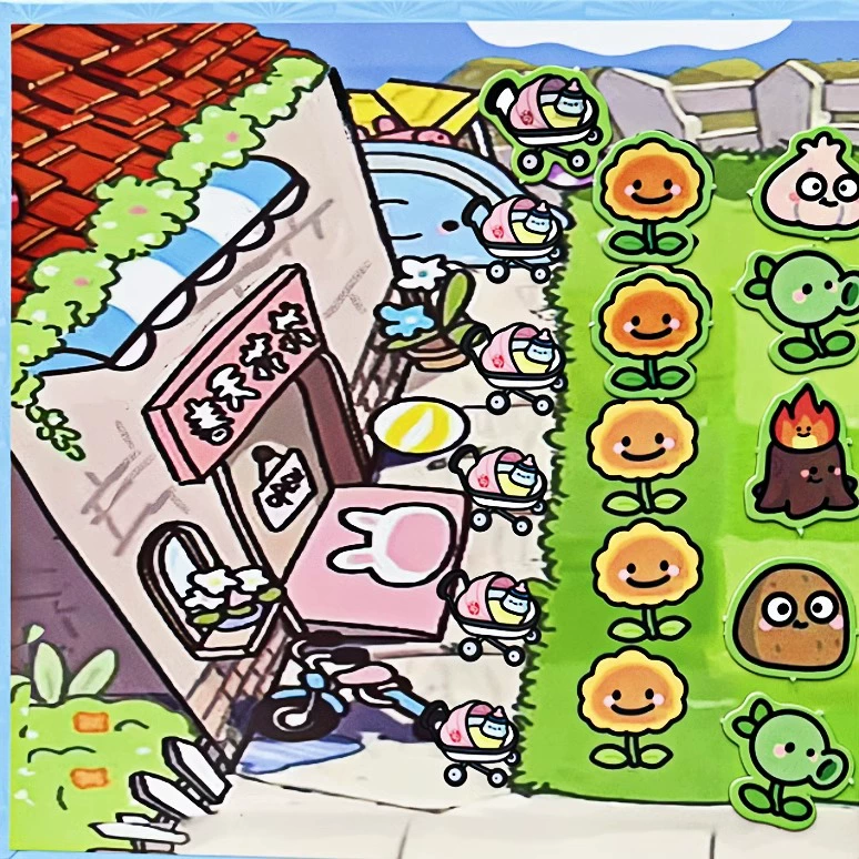 Магнитные Plants vs. Zombies для детского сада, самоклеящаяся большая игрушка