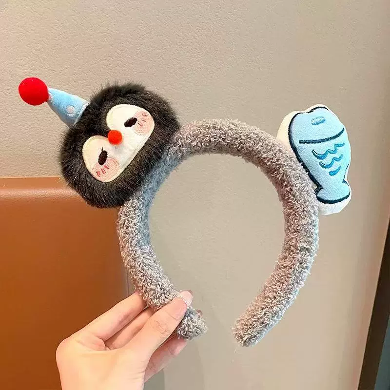 Милый мультяшный плюшевый кролик, повязка на голову для умывания лица, демисезонный универсальный нескользящий аксессуар для волос с бантом, новая коллекция