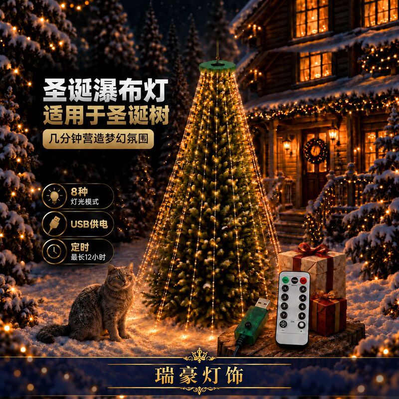 Led Christmas Tree Top Light, Circular Tree Top Five-Pointed Star Waterfall Light, Low-Voltage Rgb Point-Controlled App Bluetooth Colorful Lights Led Christmas Tree Top Light, Circular Tree Top Five-Pointed Star Waterfall Light, Low-Voltage Rgb Point-Controlled App Bluetooth Colorful Lights