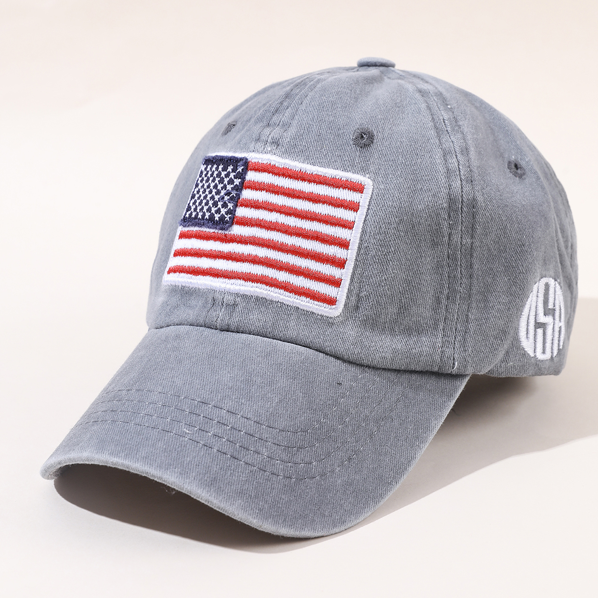 2022 nuevo sombrero de béisbol lavado viejo carta gorra de moda hombres y mujeres bandera americana algodón multicolor sombrero