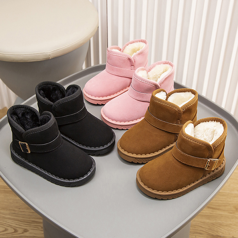 Bottes d'hiver pour filles et garçons 2024 pour enfants, chaussures en coton épais et pelucheux pour bébés_voghion.com