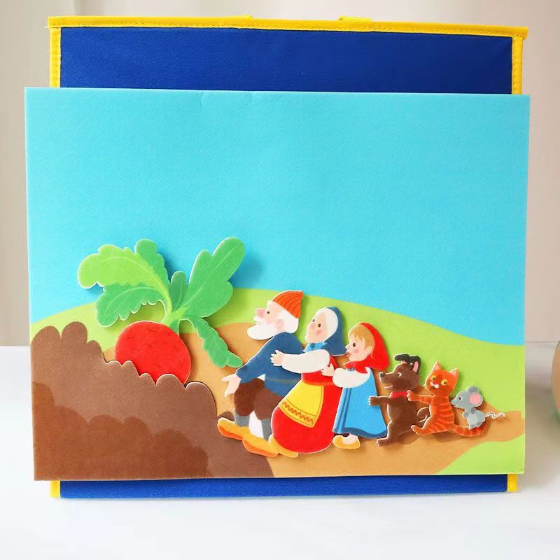 农夫拔萝卜毛毡教具英语绘本故事教学儿童益智玩具课堂早教幼儿园