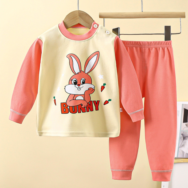 子供用下着セット 純綿 男の子 秋用パジャマ 女の子 秋服 秋パンツ ホームウェア 子供服 卸売 漫画柄|undefined