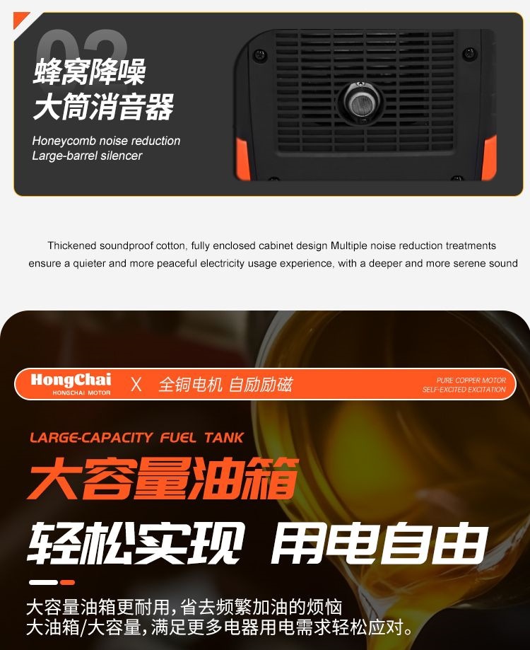 High-power gasoline generator for construction sites, outdoor camping, night markets, variable frequency, fuel-efficient, low-noise, 220V small generator