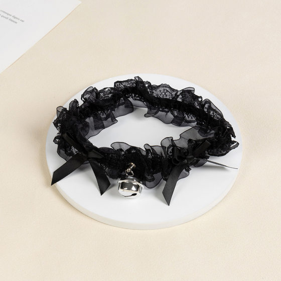 Japanese Style Bow Lace Bell Leg Ring choker Clavicle Chain Accessories Soft Girl cos Maid Leg Belt Jewelry