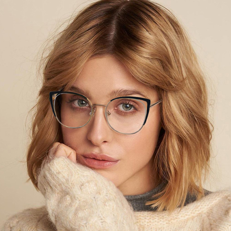 95728 nuevos hombres y mujeres de metal anti-Luz Azul gafas marco liso gafas artístico retro marco redondo miopía gafas al por mayor