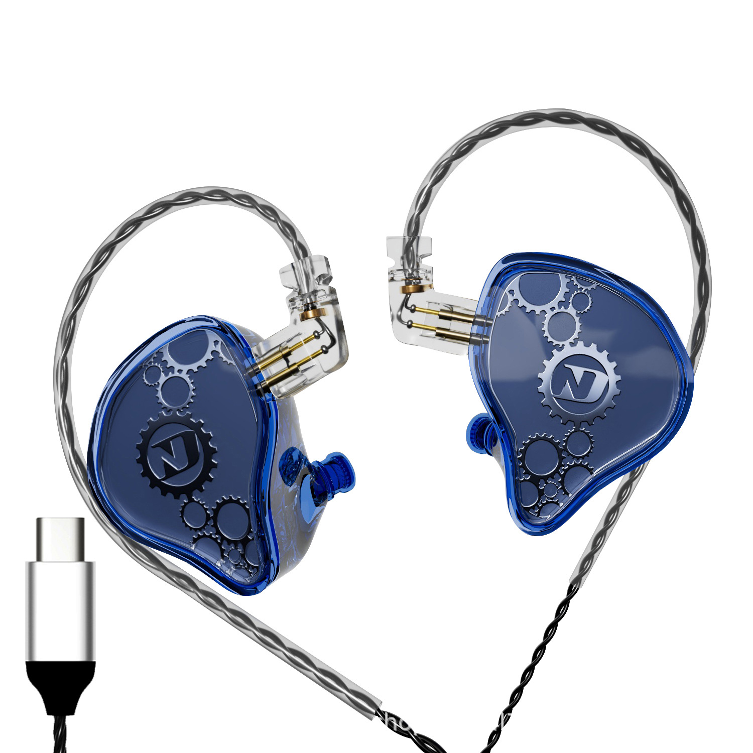 Auriculares con cable ND Venus en la oreja tipo c tapones para los oídos con orificio redondo HIFI de alta calidad de sonido monitor de graves pesados en vivo