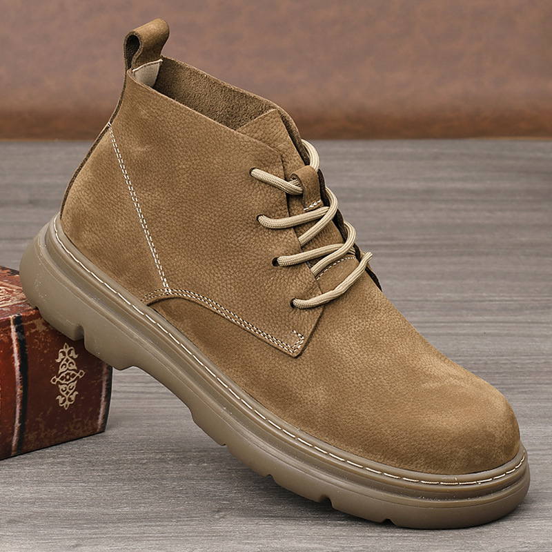 头层牛皮马丁靴男新款中帮英伦风低帮皮鞋男士短靴防水防滑马丁靴